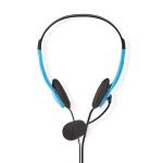Nedis PC-headset | On-Ear | Stereo | 2x 3.5 mm | Fold-Away Mikrofon | 2.00 m | Blå