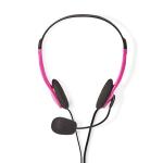 pink m 00 2 mikrofon fold-away mm 5 3 2x stereo on-ear pc-headset nedis