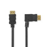 High Speed HDMI kabel med Ethernet | Lige Hooked HDMI stik | HDMI Stik | 4K@30Hz | 10.2 Gbps | 1.50 m | Runde | PVC | Sort | Plastikpose