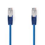 Cat 5e kabel | SF/UTP | RJ45 (8P8C) Hanstik | RJ45 (8P8C) Hanstik | 1.50 m | Runde | PVC | Blå | Plastikpose