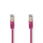 Cat 5e kabel | SF/UTP | RJ45 (8P8C) Hanstik | RJ45 (8P8C) Hanstik | 20.0 m | Runde | PVC | Pink | Plastikpose