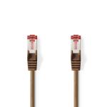 Kat 6 kabel | RJ45 (8P8C) Hanstik | RJ45 (8P8C) Hanstik | S/FTP | 0.20 m | Runde | PVC LSZH | Brun | Plastikpose