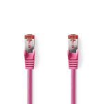 Kat 6 kabel | RJ45 (8P8C) Hanstik | RJ45 (8P8C) Hanstik | S/FTP | 10.0 m | Runde | PVC LSZH | Pink | Plastikpose