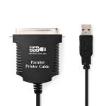 Parallel kabel | USB-A han | Centronics 36-Pin Han | Nikkelplateret | PVC | Plastikpose