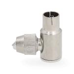 IEC (Coax) Stik | Vinklet | Hun | Nikkelplateret | 75 Ohm | Skru | Kabeldiameter: 7.0 mm | Metal | Sølv | 2 stk. | Plastikpose