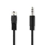 DIN Audio kabel | DIN 5-Pin Han | 3.5 mm Hanstik | Nikkelplateret | 1.00 m | Runde | PVC | Sort | Plastikpose