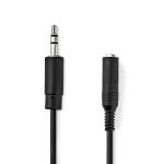 Stereo Audio kabel | 3.5 mm Hanstik | 6.35 mm Hunstik | Nikkelplateret | 0.20 m | Runde | Sort | Plastikpose