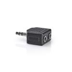 Billede af Stereo Audio Adapter | 3.5 mm Hanstik | 2 x 3.5 mm Hunstik | Nikkelplateret | Lige | ABS | Sort | 1 stk. | Box hos Elvvs.dk
