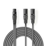 kartonhylster mrkegr pvc runde m 50 1 nikkelplateret hunstik 3-pin xlr hanstik 3-pin xlr 2x kabel audio balanceret