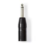 XLR adapter | XLR 3-Pin Hanstik | 6.35 mm Hanstik | Nikkelplateret | Lige | Metal | Sort | 1 stk. | Plastikpose