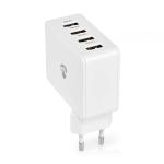 Nedis Vægoplader | 2x 1.0 A / 2x 2.4 A | Antal output: 4 | Porttype: 4x USB-A | Uden Kabel | 24 W | Single spænding output