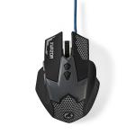Nedis Gaming Mouse | Kabel | DPI: 800 / 1200 / 1600 / 2400 dpi | Ja | Antal knapper: 7 | Nej | Højrehåndet | 1.50 m | LED