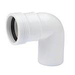 Wavin Wafix afløbsbøjning, 88,5°, Ø40 mm, plast, hvid