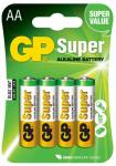 Se GP Super Alkaline Batteripakke AA LR6 1,5V - 4 stk. hos Elvvs.dk