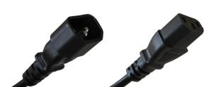 Multinorm jumper kabel med c14 og c13 apparat stik sort 1,0mtr