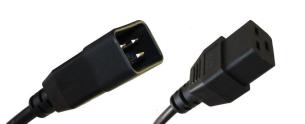 Eu jumper kabel med c20 og c19 apparat stik sort 3,0mtr