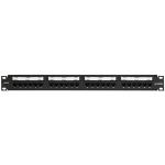 Patchpanel cat6 fastfortrået utp 24 ports 1he sort