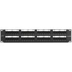 Patchpanel cat6 fastfortrået utp 48 ports 2he sort