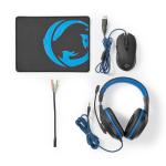 sort bl musemtte og mus headset 3-in-1 kit combo gaming nedis