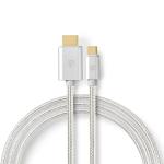 USB-adapter | USB 3.1 | USB Type-C Han | HDMI Stik | 2.00 m | Runde | Guldplateret | Flettet / Nylon | Aluminium | Cover Window Box