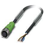 Følerkabel pvc m12 4-pin 4-polet pvc hun lige 1,5 meter