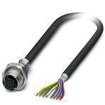 Indbygningsbøsning skærmet 8-polet m12 saccbp-fs-8con-m16/20-pur sco