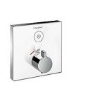 hansgrohe ShowerSelect termostatarmatur med afspærring til 1 udtag. 155x155 hvid/krom