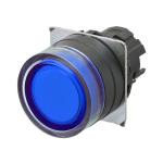 Trykknap a22nz 22 dia. bezel plast fuld vagt momentan kasket farve gennemsigtig blå tændte a22nz-bgm-taa