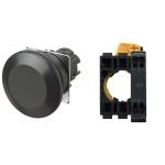 Trykknap a22nn ø22 bezel plast champignon momentary cap color opaque black 1no ikke-tændt push-in terminal a22nn-bmm-nba-p100-nn