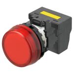 M22n indikator plastic flad ætset rød rød 220/230/240 vac push-in terminal m22n-bc-tra-re-p