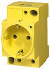 Msvd power socket vde gul montageskinne