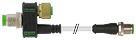 T-kobling m12fehan 8p / m12han + kabel 4p + m12han 3p