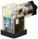 Svs eco løst ventilstik form c 8mm 2+pe led og varistor m12x1.5 mm med skrue terminaler