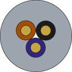 Kabeltromle ø500mm 500 meter 3x0,34mm2 grå pvc ul,csa