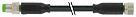 Føler-/sensorkabel m8 han lige 3-polet / m8 hun lige 3-polet kabel 3x0,25mm2 sort pvc ulcsa 0,5 meter