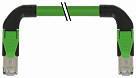 Ethernetkabel rj45 han 4-polet / rj45 han 4-polet kabel 2x2xawg22 skærmet grøn pur egnet til kabelkæde 1,5 meter
