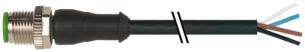 Føler-/sensorkabel m12 han lige 4-polet a-kodet med kabel 4x0,34mm2 sort pur egnet til kabelkæde 18 meter