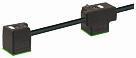 Msud dobbelt ventillegeme form a 18mm med kabel pvc 4x0.75 sort 3m