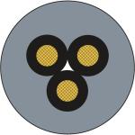Kabeltromle ø500mm 500 meter 3x0,75mm2 grå pvc