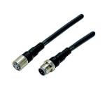 Skrue-montering stik m8 3-poler pvc vibrationssikker robot kabel f straight/m lige 2 m xs3w-m321-302-r