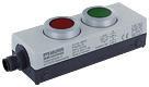 Knappen reset med 2 oplyste trykknapper hver 1 no kontakt i et ip65 kabinet m12-forbindelse