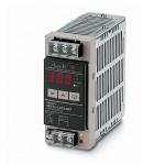 Strømforsyning 120 w 100 til 240 vac input 24vdc 5a output din-skinne montage digitalt display med rindende spænding og strøm spidsstrøm og totale kørselstid funktion med indstilleligtalarm punkt s8vs