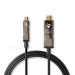 Aktiv Optisk USB-kabel | USB Type-C | HDMI Stik | 18 Gbps | 30.0 m | Runde | PVC | Sort | Gaveæske