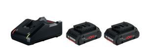 Blå bosch batterisæt 18v-40 2x4ah inkl. lader
