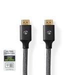 Ultra High Speed HDMI kabel | HDMI Stik | HDMI Stik | 8K@60Hz | 48 Gbps | 1.00 m | Runde | 6.3 mm | Anthracite / Metal | Cover Window Box