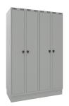 Blika garderobeskab gd 21-6055 2 rums med lukket sokkel b:1200 mm ral 7035/7035