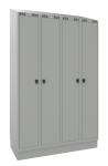 Blika garderobeskab gds 21-6055 2 rums med lukket sokkel b:1200 mm ral 7035/7035