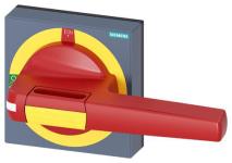 Håndtag med maskeringsplade nødstop størrelse 100x 100 til aksel 10x 10 0-i håndtag størrelse 140mm