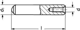Ø6 m6x12 cylindrisk stift med indvendig gevind m4
