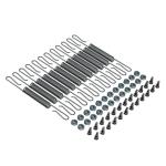 12 spiralformede extensions med ruller og lukkeanordning der for 1 robot